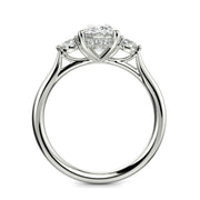 Juliet Cushion Cut Trilogy Pave 4 Prong Claw Set Engagement Ring Setting - Nivetta